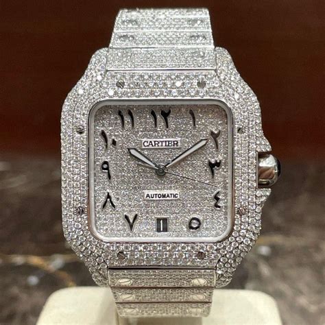 cartier tank iced out|cartier iced out watch price.